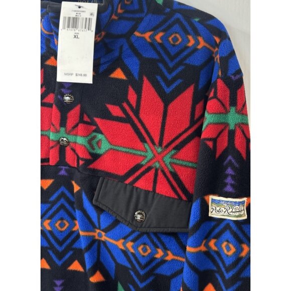 Polo Ralph Lauren XL Snowflake Brushed Fleece Snap Pullover NWT $248 - Picture 10 of 14